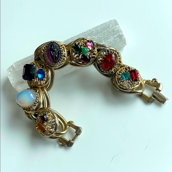 Dragon Breath Designer Big Chunky Bracelet, Rare Find Double Links Unsigned - Picture 11 of 11